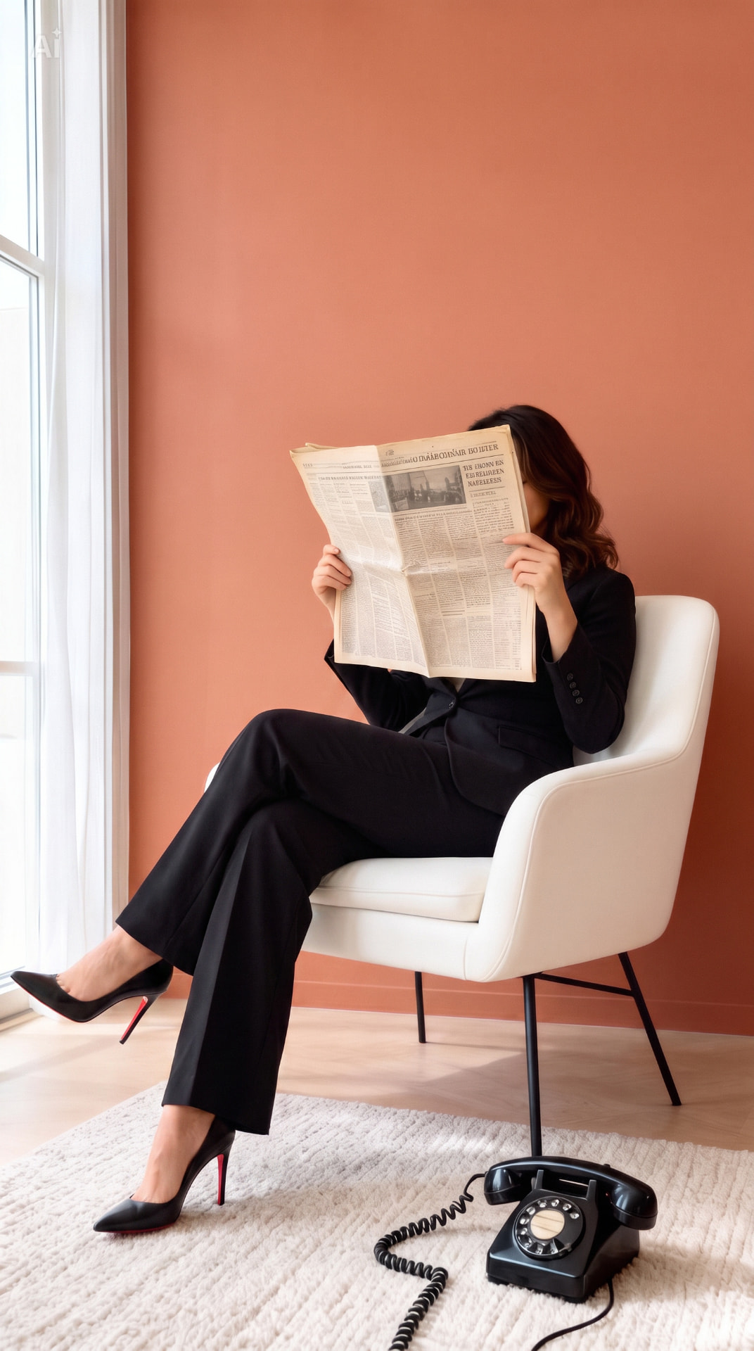 Person seated in a warm terracotta room reading, evoking reflective emotional intelligence coaching
