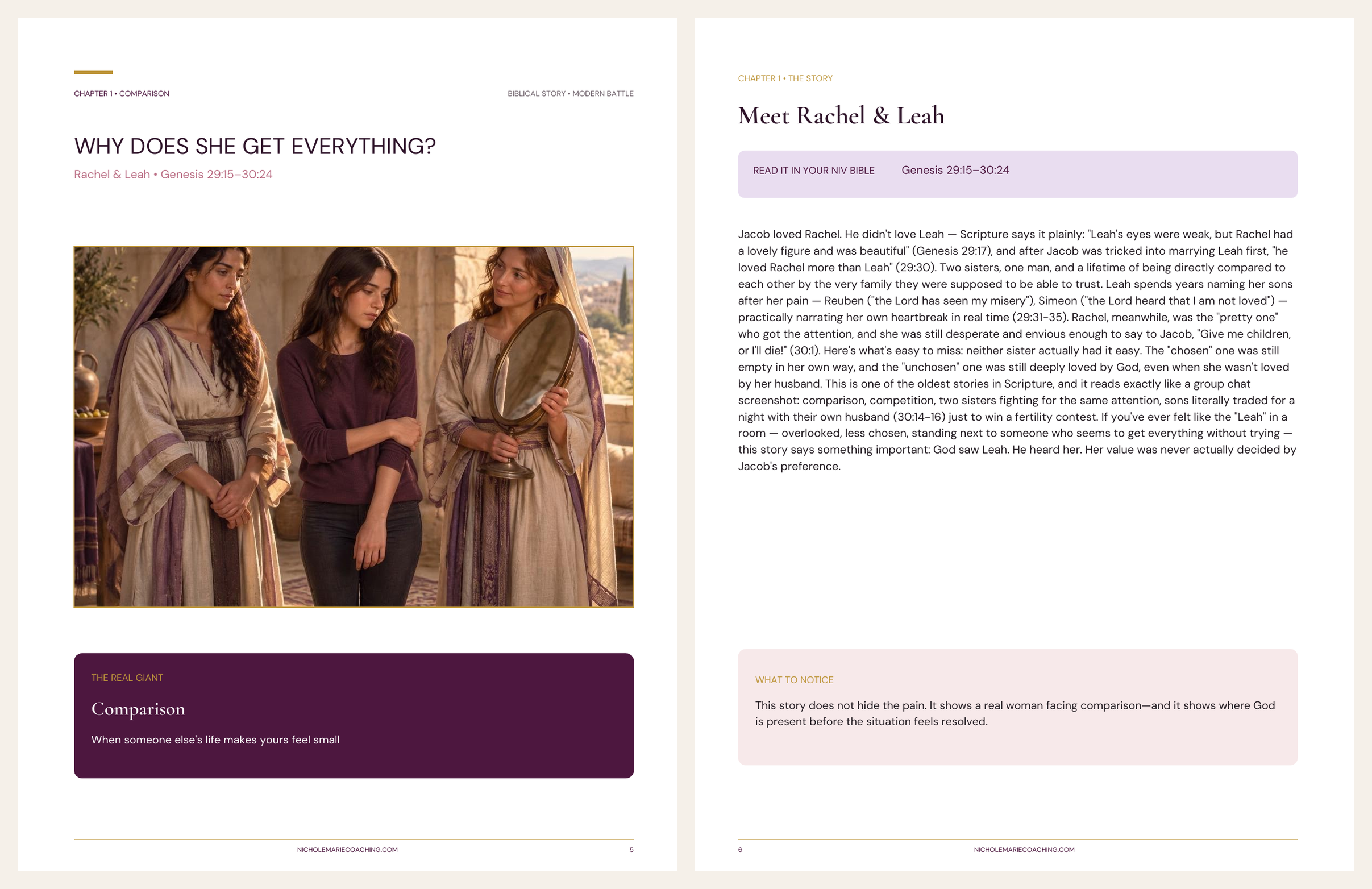 Inside pages: illustrated chapter openings, teaching, and reflection space