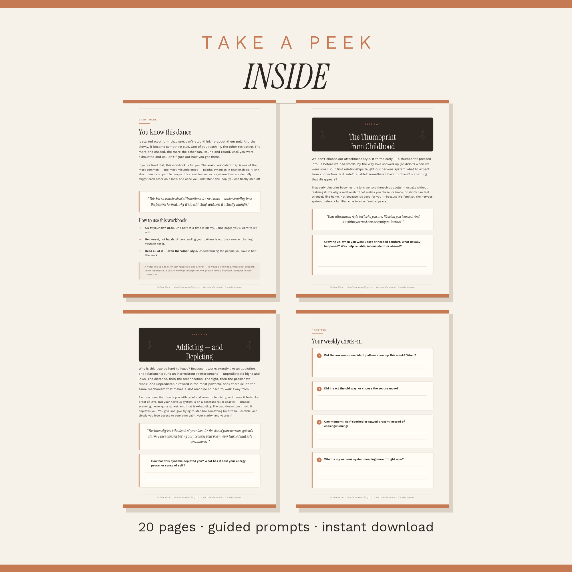 Take a peek inside: 20 pages of guided, fillable pages